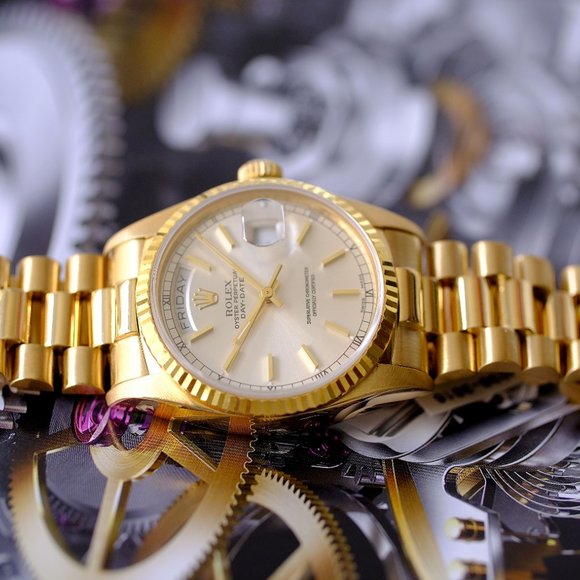 Rolex Day Date 18K Factory Silver Dial 36mm Watch - Picture 5 of 8